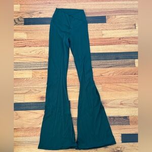 Aerie Crossover Flare Dark Green Leggings